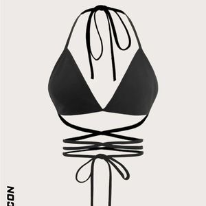 black cross top (could be used as bathing suit)